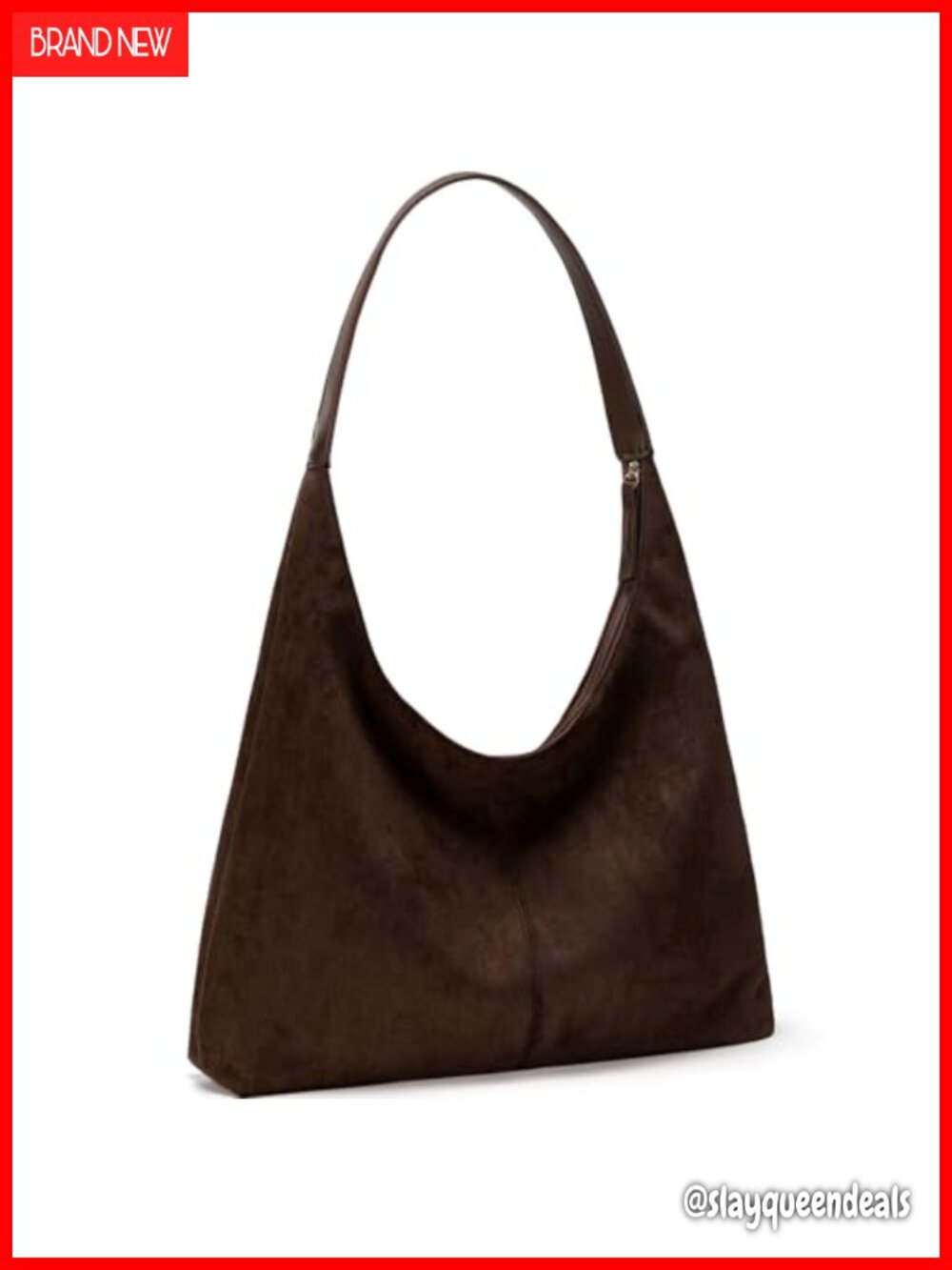 Large Vegan Leather Tote Bag for Women, Suede Shoulder Hobo Purse